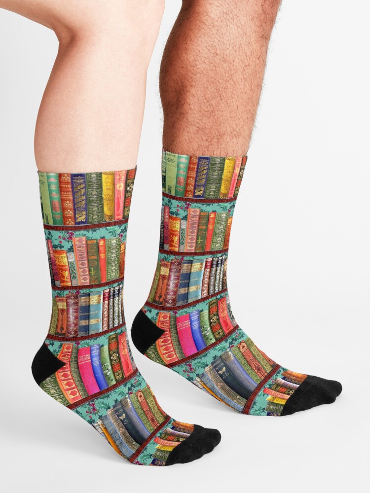 Alternate view of Christmas vintage books, holly Socks