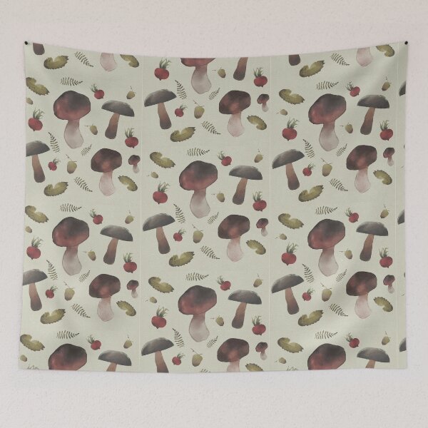 Item preview, Autumn mushrooms pattern designed and sold by AliciaBarten.