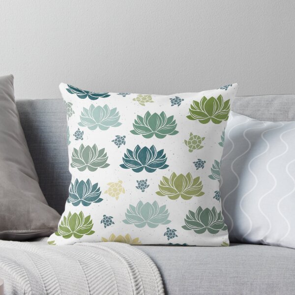 Item preview, Water lily pond and turtles on white designed and sold by colorofmagic.