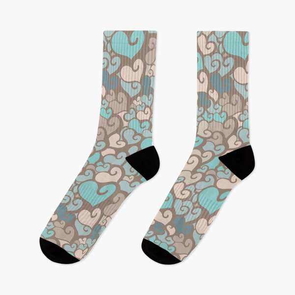 Item preview, Retro Hippie Heart Pattern - Brown and Teal designed and sold by Sketchbook Designs.