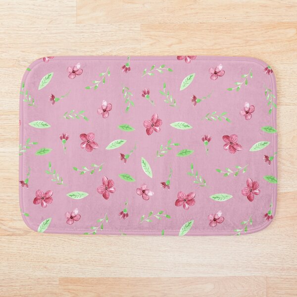 Item preview, Simple pink flowers pattern designed and sold by GrayCatGraphics.
