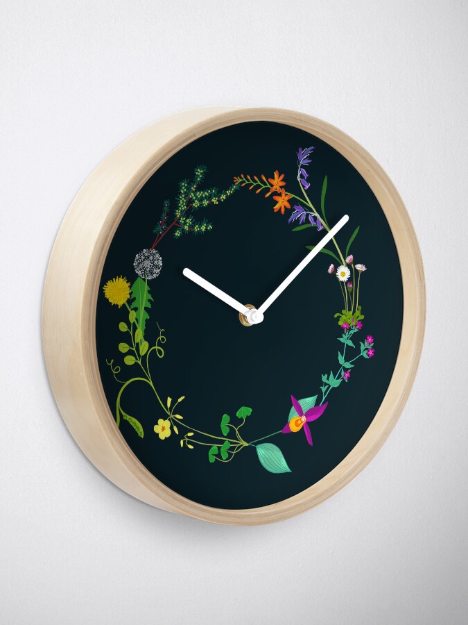Alternate view of Ring of beautiful plants, flowers Clock