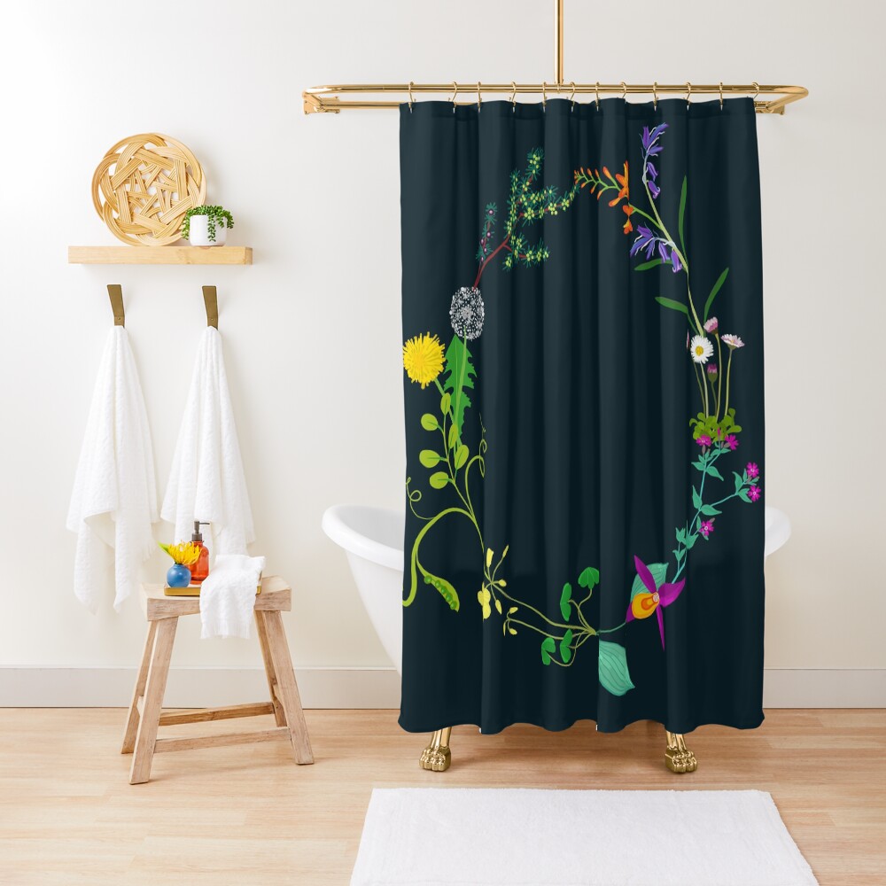 Ring of beautiful plants, flowers Shower Curtain