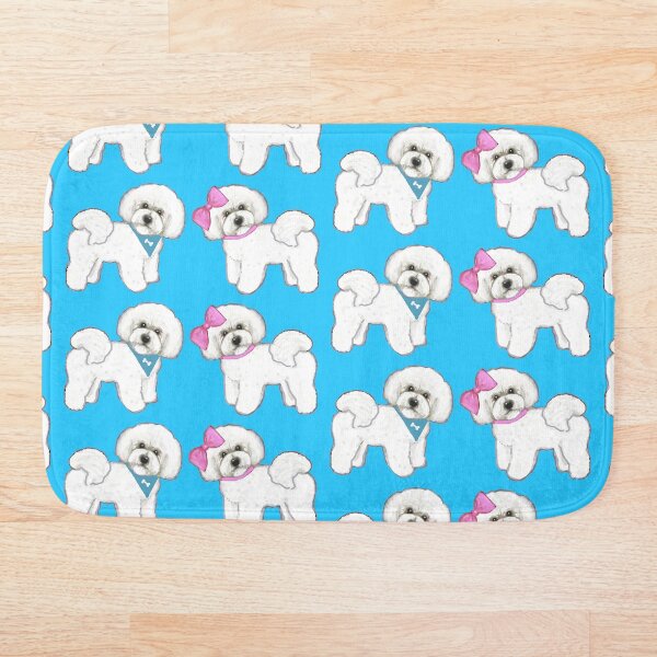 Item preview, Bichon Frise dogs on periwinkle blue designed and sold by MagentaRose.