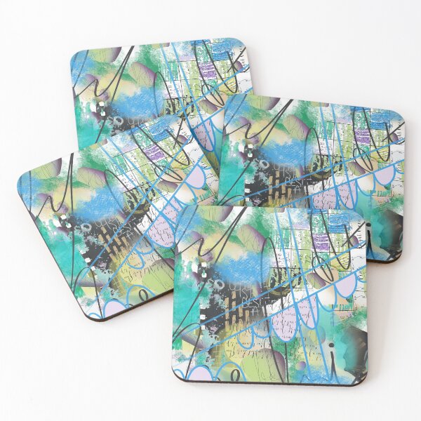 Item preview, Turquoise, blue, green and purple digital abstract design designed and sold by Lanie K Art.