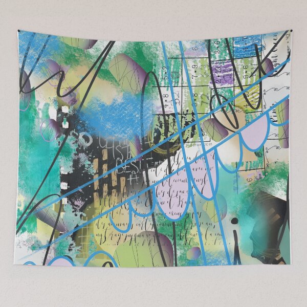 Item preview, Turquoise, blue, green and purple digital abstract design designed and sold by Lanie K Art.