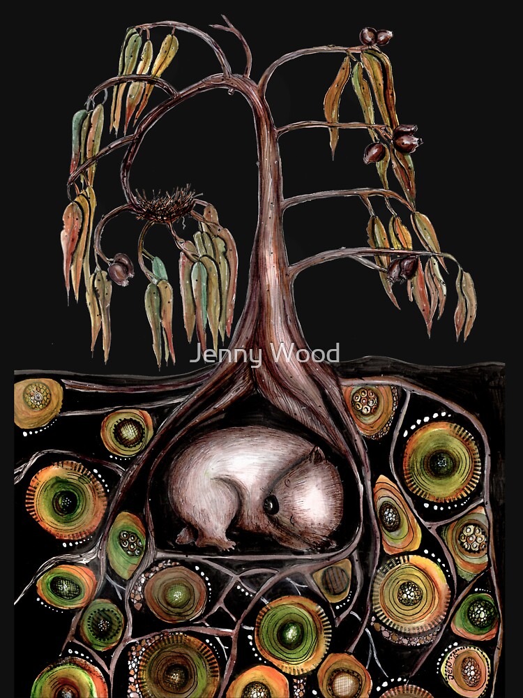 Thumbnail 3 of 3, Baseball ¾ Sleeve T-Shirt, What's in the wombat burrow? designed and sold by dishmoptop.
