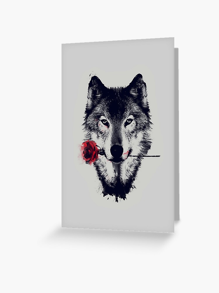 Tarjetas de felicitación «El lobo con una rosa» de Shaneguru | Redbubble