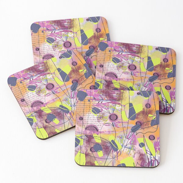 Item preview, Pink, orange and yellow digital abstract collage design designed and sold by Lanie K Art.