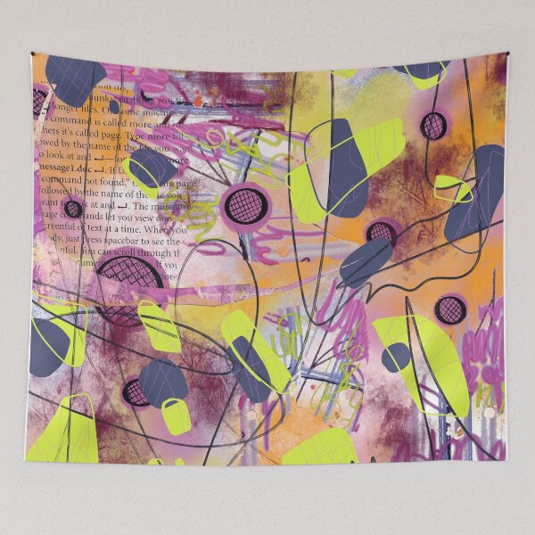 Item preview, Pink, orange and yellow digital abstract collage design designed and sold by Lanie K Art.