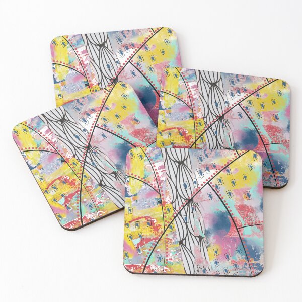 Item preview, Multi color digital abstract collage design designed and sold by Lanie K Art.