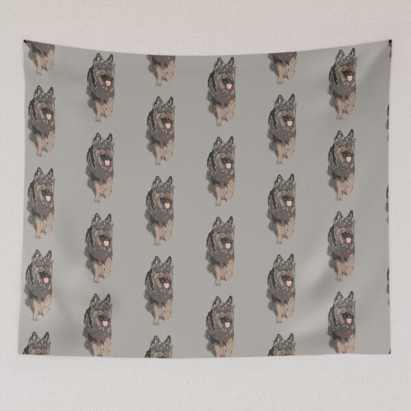 Item preview,  Tiled German Shepherd on grey designed and sold by ChrissyWild.