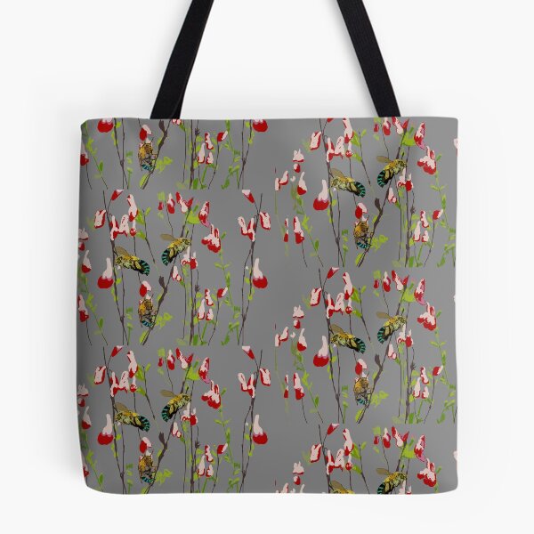 Item preview, Tiled Blue Banded Bee (Amegilla cingulata) on grey designed and sold by ChrissyWild.