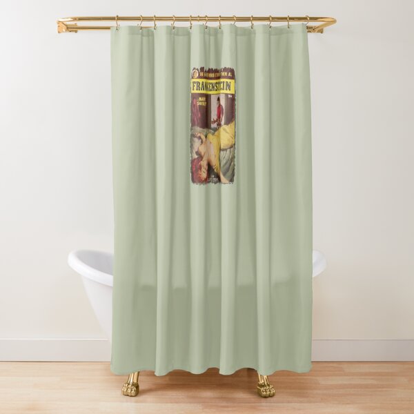 Frankenstein Monster Retro Pulp Fiction Fun For Halloween and Year Round Shower Curtain