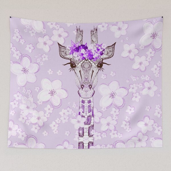 Item preview, PURPLE FLOWER GIRAFFE GIRL designed and sold by SunlightStudios.