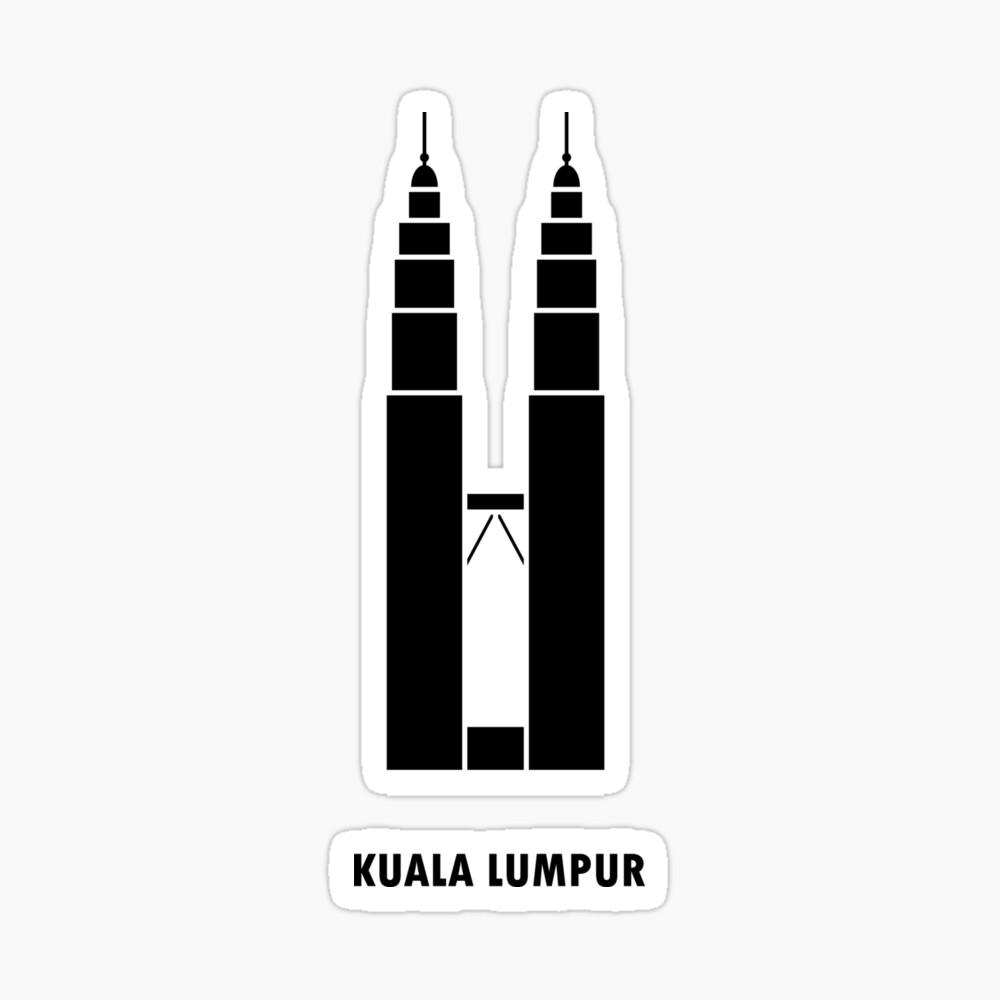 Petronas Twin Towers Kuala silhouette Poster | \