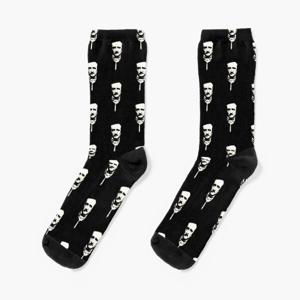 Patrón de retrato de Edgar Allan Poe Calcetines