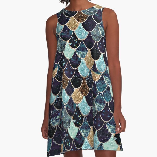 MYSTIC MERMAID BLUE A-Line Dress