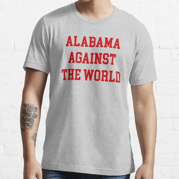 Alabama Football Team Color Crimson American Flag Mens Short Sleeve T-shirt  Graphic Tee-Black-2XL 