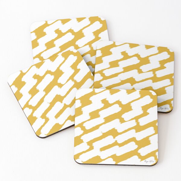 Item preview, Minimal Abstract Brush Strokes Pattern in Mustard / Gold / Yellow designed and sold by MeganHeloise.