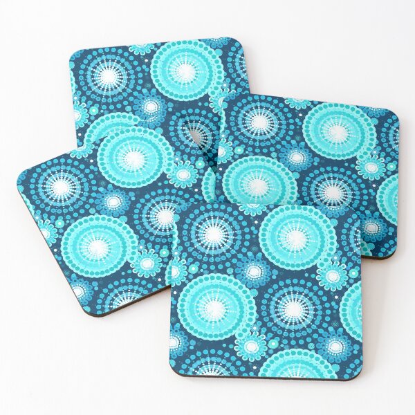 Item preview, Starbursts and Pinwheels, Indigo and Turquoise designed and sold by Marymarice.