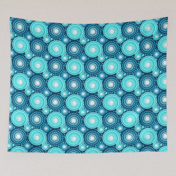 Item preview, Starbursts and Pinwheels, Indigo and Turquoise designed and sold by Marymarice.