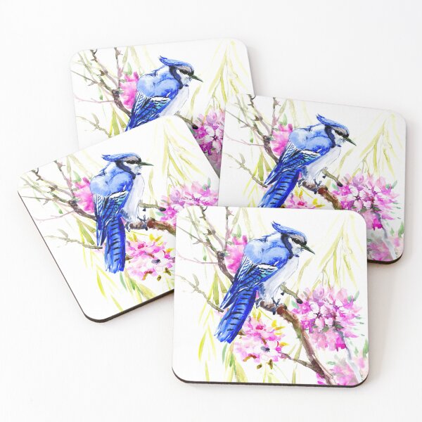 Item preview, Blue Jay and Cherry Blossom designed and sold by surenart.