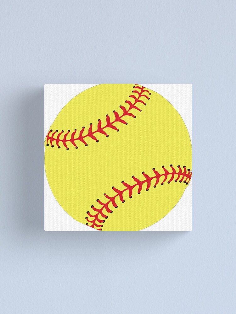 Download Yellow Softball Sports Face Mask Canvas Print By Theshirtinator Redbubble Yellowimages Mockups