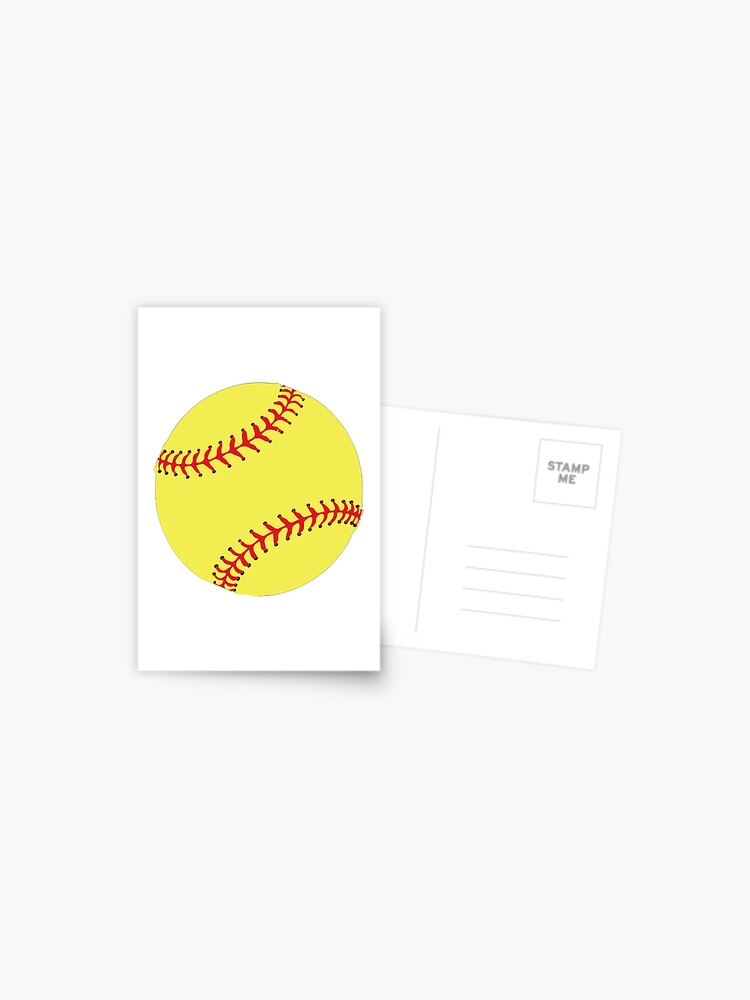 Download Yellow Softball Sports Face Mask Postcard By Theshirtinator Redbubble PSD Mockup Templates