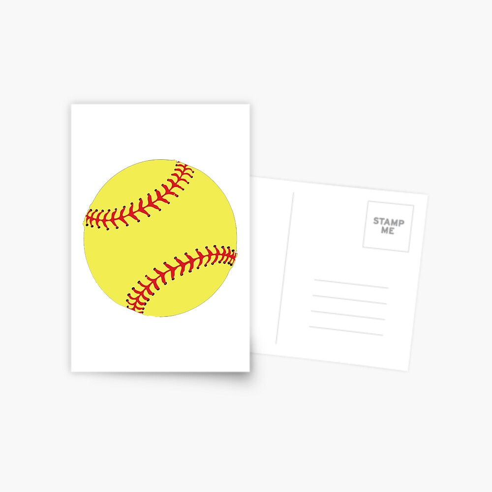 Download Yellow Softball Sports Face Mask Postcard By Theshirtinator Redbubble PSD Mockup Templates