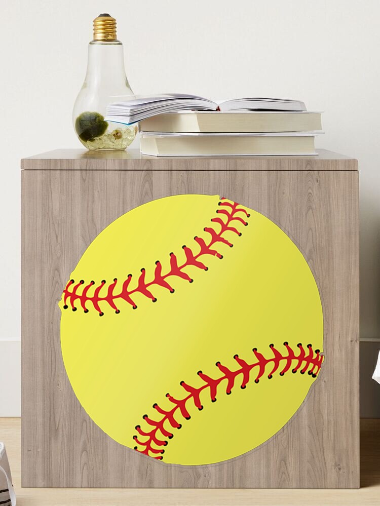 Yellow Softball Sports Face Mask Sticker by theshirtinator