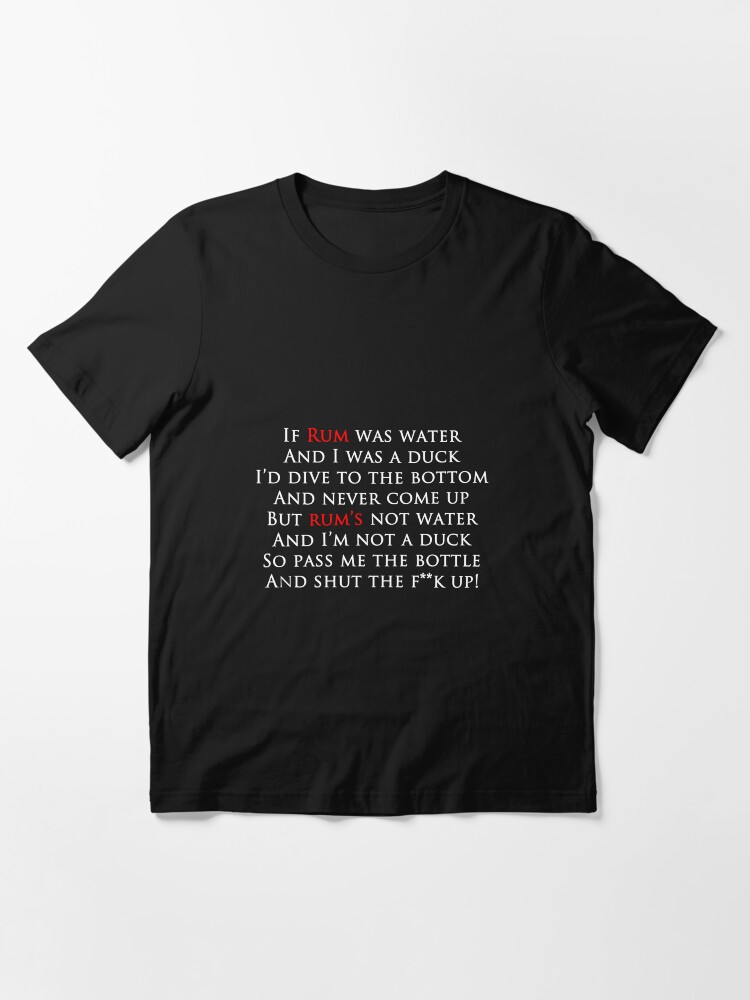 white tee red writing