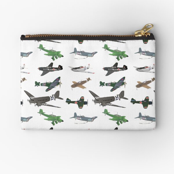 Multiple WW2 Airplanes Zipper Pouch