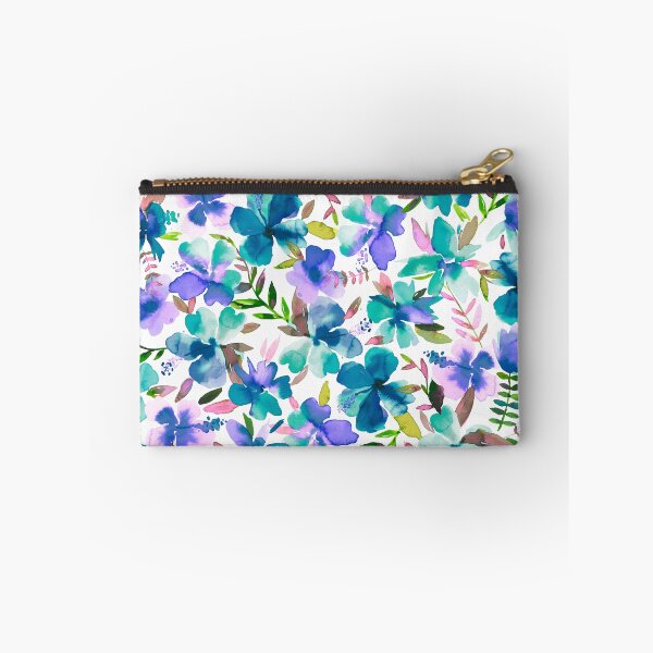 Item preview, Blue tropical hibiscus flower print designed and sold by ninoladesign.