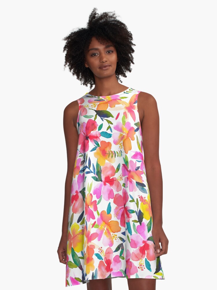 hibiscus flower dress