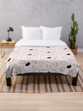 Bunny Rabbit Stickers Throw Blanket