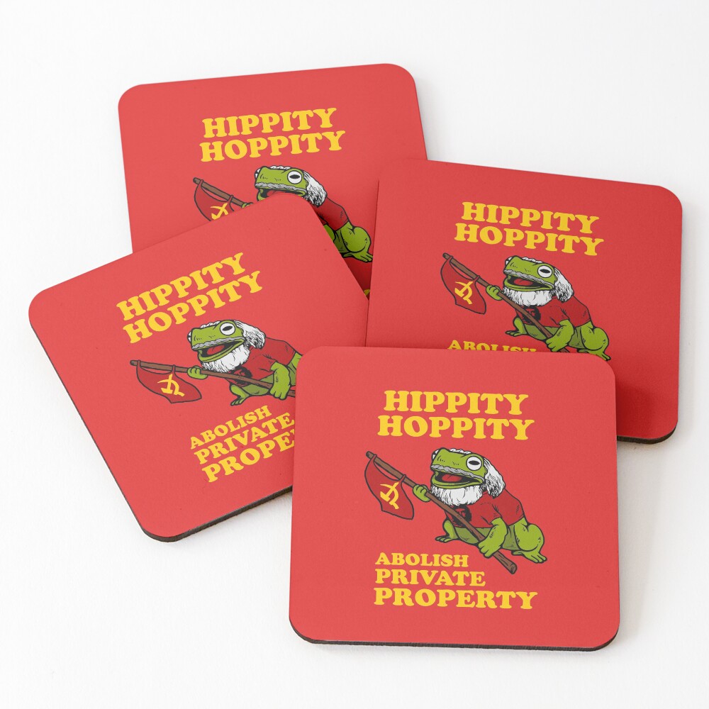 Hippity Hoppity Abolish Private Property Coasters (Set of 4)