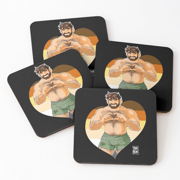 VALENTINE - ADAM: I LOVE YOU - BEARPRIDE Coasters (Set of 4)