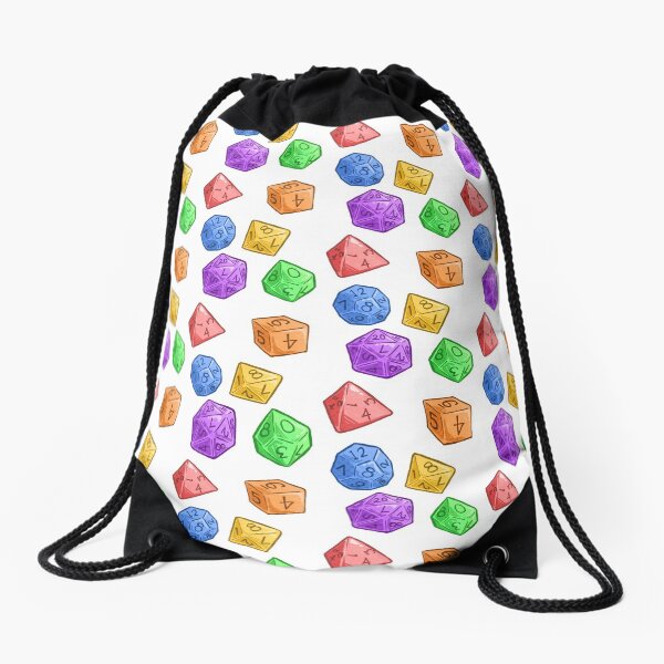 Rainbow Jelly Dice Drawstring Bag