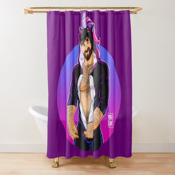ADAM LIKES UNICORNS Shower Curtain