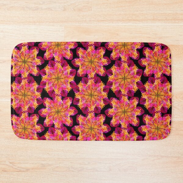 Item preview, Human Heart Floral Star Pattern Design Black Red Magenta Yellow Human Anatomy Art designed and sold by GRAPHICxBOMB.