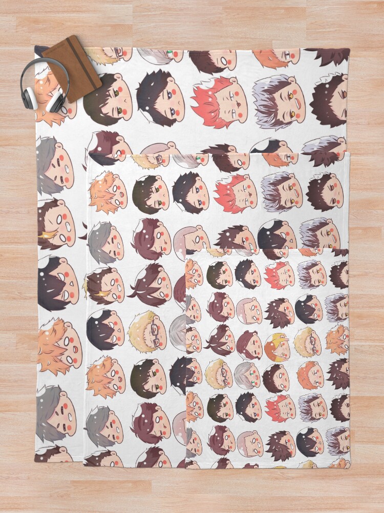 "Haikyuu chibi heads" Throw Blanket by ChocoletoArt Redbubble