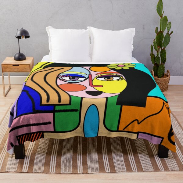 Item preview, Modern Girl Abstract Art with Hat and Flowers designed and sold by jantulov.