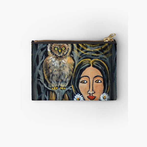 Item preview, Wisdom Owl / Beautiful Indigenous Woman / Spirit Guide / Moonlight Night / Native American / designed and sold by artenvironments.