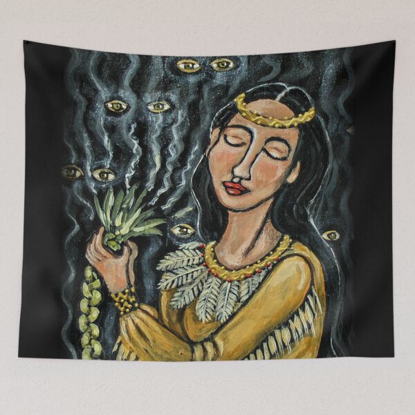 Item preview, Sweetgrass Smudge / Sweetgrass Braid / Beautiful Indigenous Woman / Buckskin Dress / Ceremonial Smudge designed and sold by artenvironments.