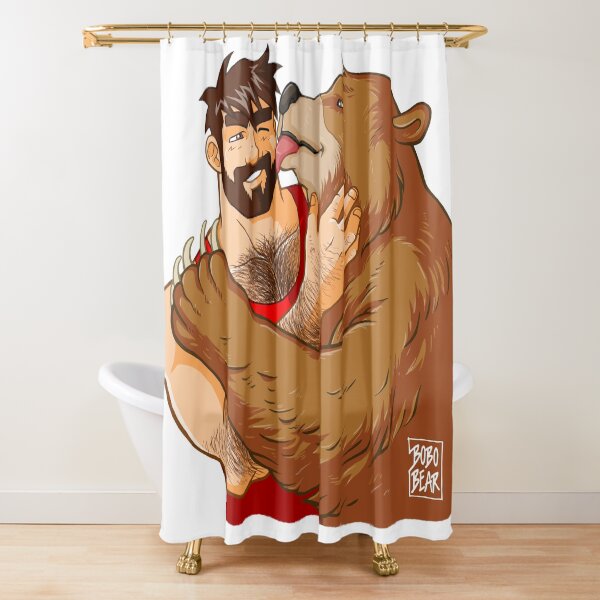 BEAR KISS - NO BACKGROUND Shower Curtain