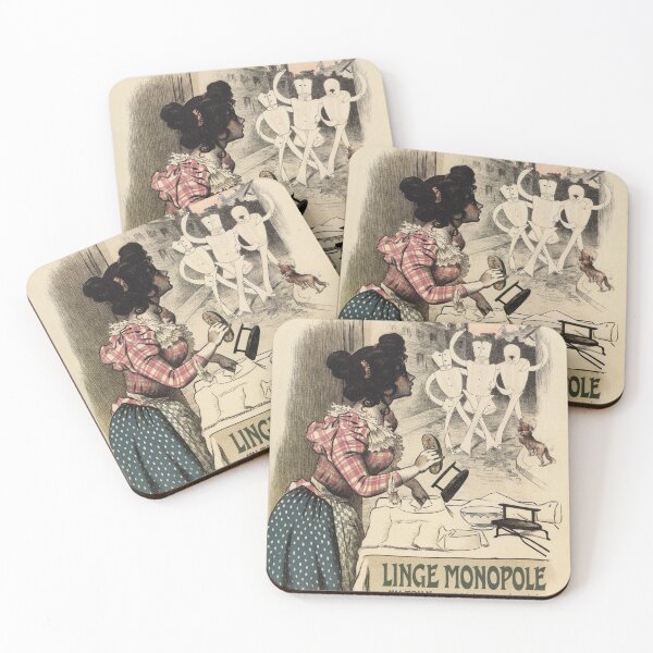 Item preview, Vintage French linen advertising designed and sold by aapshop.