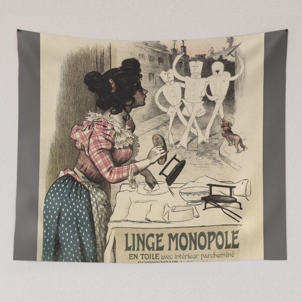Item preview, Vintage French linen advertising designed and sold by aapshop.
