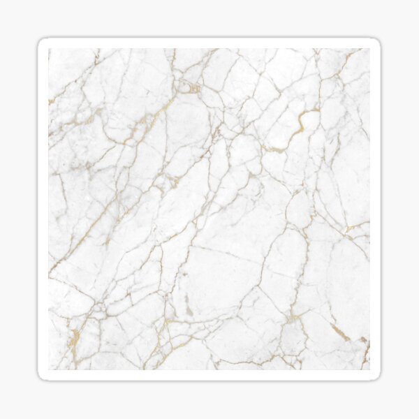 White Marble texture floor background with gold veins intrusions greek marble print luxuous real marble Sticker