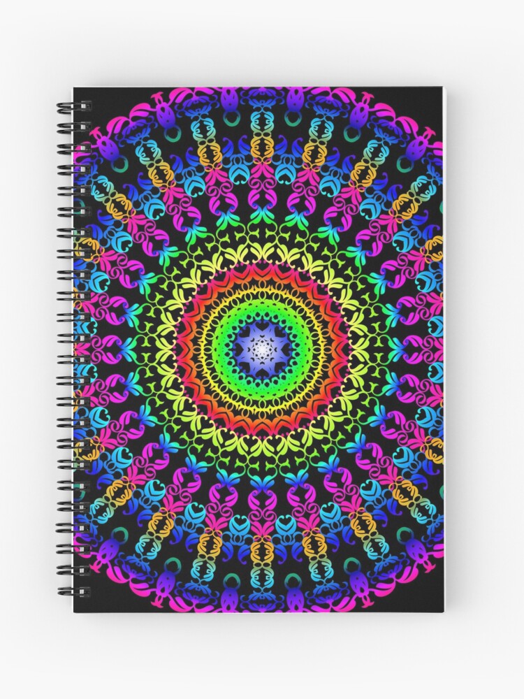 Acrylic Neon spiral mandala Painting etna.com.pe